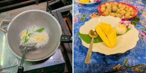 Nachtisch beim Kochurs in Bangkok Mango Sticky Rice